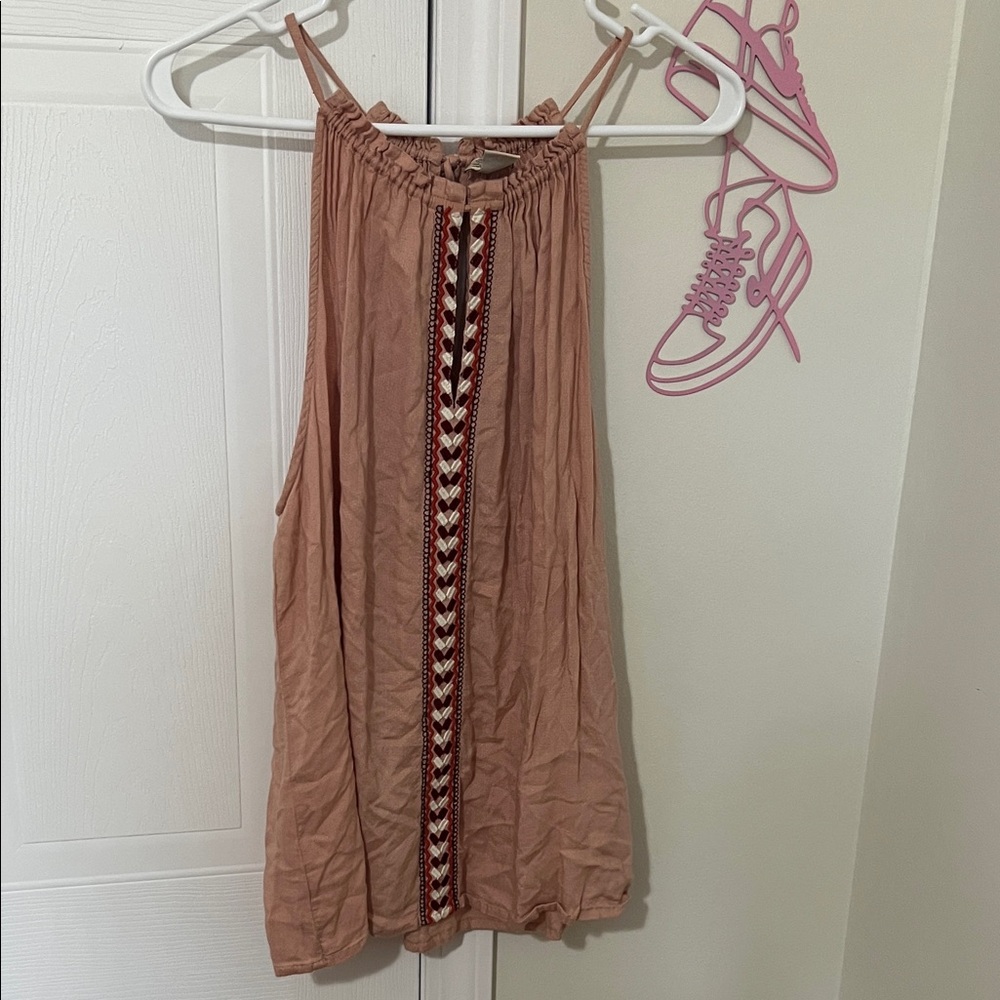 Lucky Brand Pink Embellished Sleeveless Tank